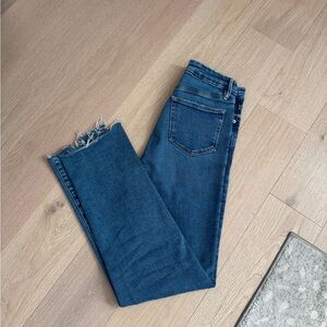 Good American good boy indigo split hem jeans